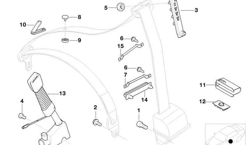 Evelelecedora Cover OEM 61138372625 pour BMW E46, E63, E64, E83, E53. BMW d'origine.