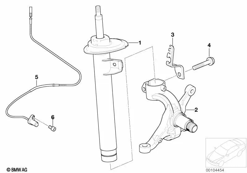 Amortiguador delantero derecho para BMW Z4 E86 (OEM 31316785588). Original BMW