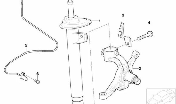 Amortiguador delantero derecho OEM 31316761894 para BMW Z4 (E85). Original BMW.