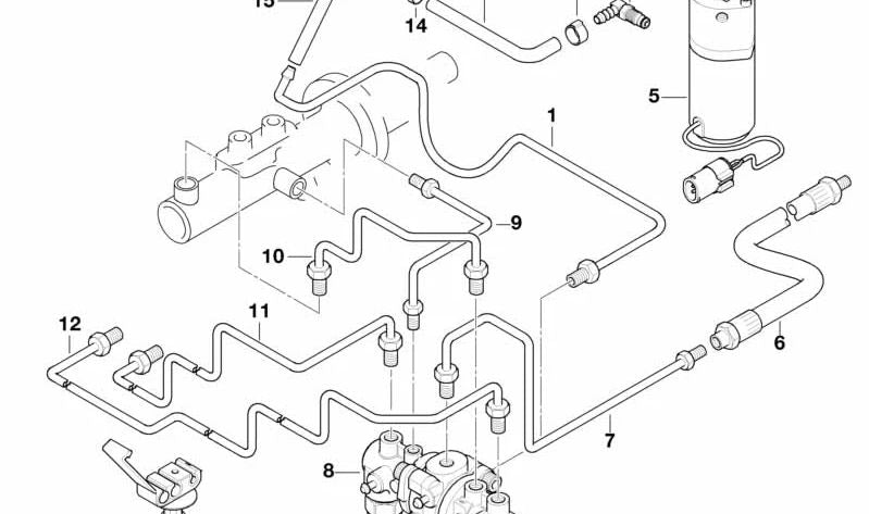 Bomba de pre-carga DSC para BMW Serie 7 E38 (OEM 34511165157). Original BMW.