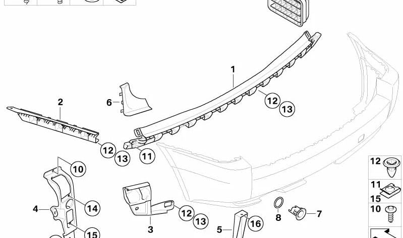 Soporte convertidor PDC para BMW X3 E83 (OEM 51123402847). Original BMW