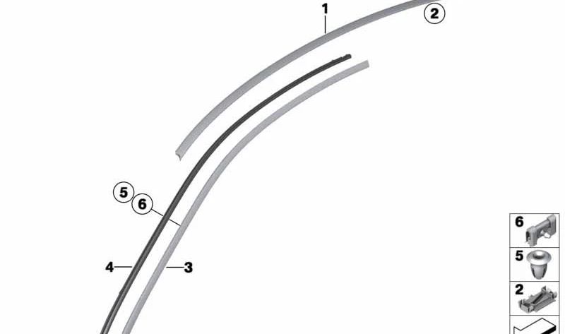 Moule du cadre latéral droit pour BMW F13, F13N (OEM 51767275792). BMW d'origine