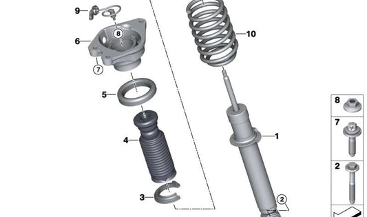 Cojinete de soporte izquierdo para BMW I12, I12N, I15 (OEM 33506885365). Original BMW