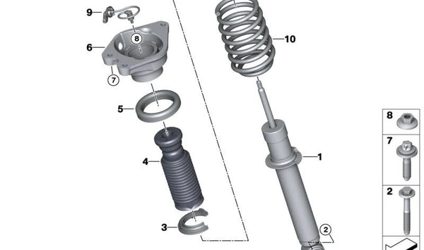 Soporte de suspensión derecho OEM 33506885366 para BMW i8 (I12, I15). Original BMW.