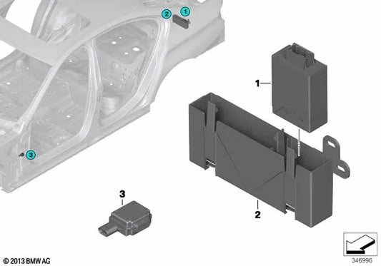 Kofferraum-Gepäckträger für BMW 5er F07, F10, F11, F18, 6er F06, F12, F13, 7er F01N, F02N (OEM 61359305948). Original BMW.