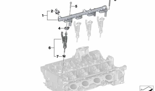 Hochdruckschiene für BMW 1er F40, F52, 2er F44, F45N, F46N, G42, U06, 3er G20, G21, G28, 4er G22, G23, G26, 5er G30, G31, G38N, G60, Serie 6 G32, Serie 7 G11N, G12N, X1 F48, F49N, U11, X2 F39, X3 G01, G08, X4 G02, X5 G05, G18, X6