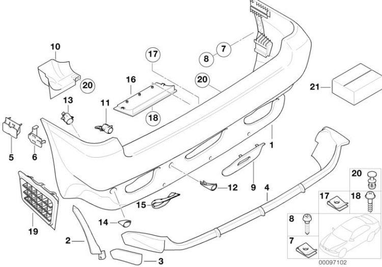 Tapa Chapaleta Trasera Remolque Para Bmw X5 E53. Original Recambios