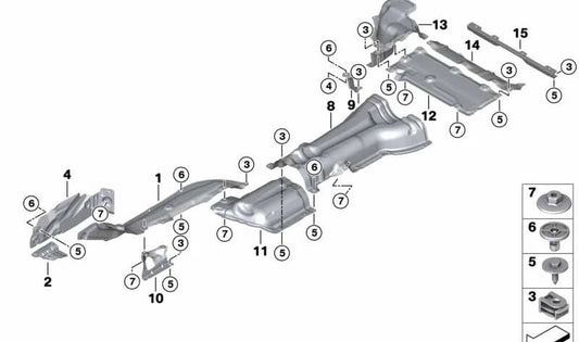 Aislamiento térmico del túnel para BMW X3 G01, G08 y X4 G02 (OEM 51487394755). Original BMW.