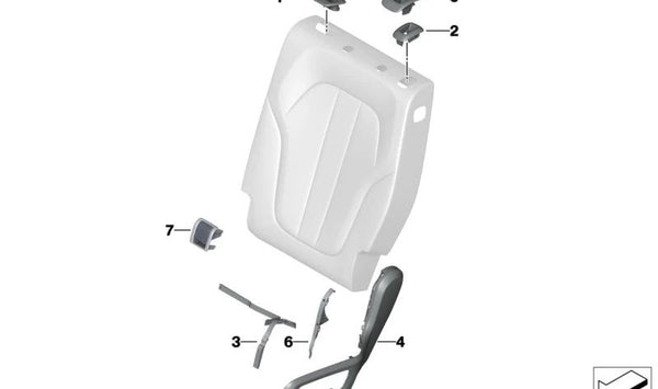 Cubierta embellecedora ISOFIX OEM 52207499793 para BMW G05 (X5), F95 (X5 M). Original BMW.