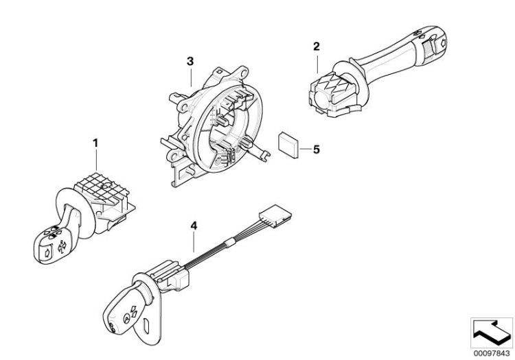 Unidad Interruptores Árbol De Dirección Para Bmw E46 E39 E38 E83 E53 E85 E86. Original Recambios