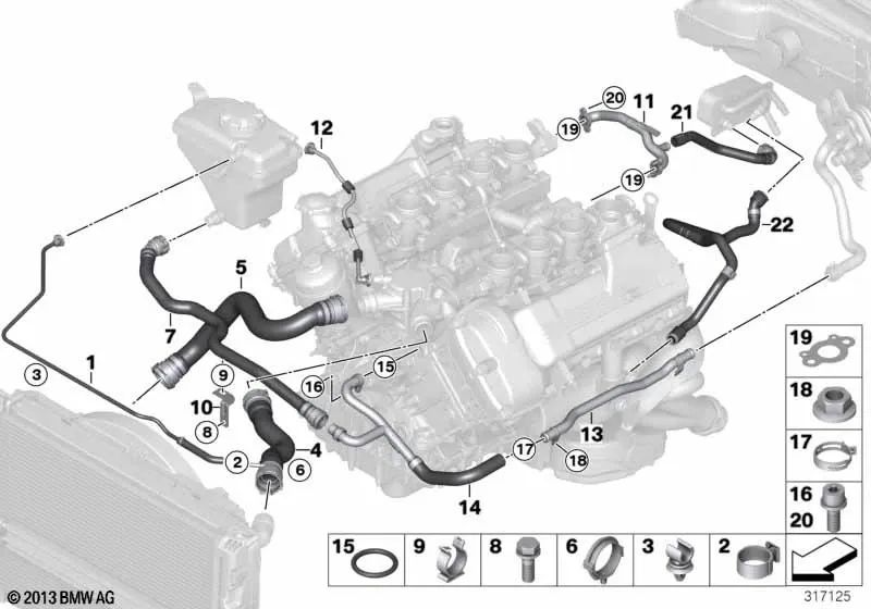 Testa di riscaldamento del tubo di avanzamento per BMW 3 E90, E92, E93 (OEM 11537838212). BMW originale.