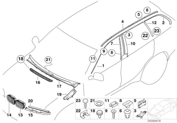 Cubierta Moldura Inferior Faro Delantero Imprimada Para Bmw E46 Berlina/touring. Original Recambios