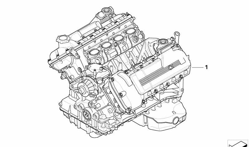 Motor completo OEM 11002303727 para BMW E90, E92, E93. Original BMW.