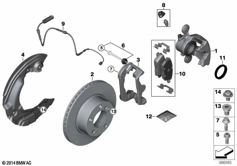 Soporte de freno para BMW E81, E87 (OEM 34116774038). Original BMW