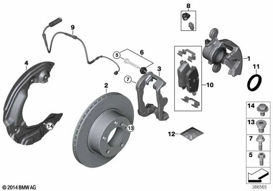 Soporte de freno para BMW E81, E87 (OEM 34116774038). Original BMW