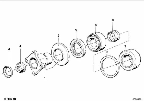 Arandela de ajuste para BMW Serie 3 E46, Serie 5 E39 (OEM 33121207913). Original BMW