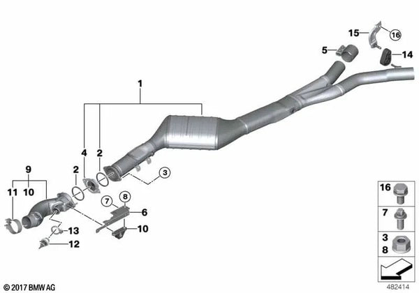 Mezclador para BMW X5 F15, X6 F16 (OEM 18308576816). Original BMW.