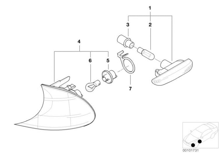 Intermitente Blanco Delantero Para Bmw E46 Coupe Cabrio Y M3. Original Recambios