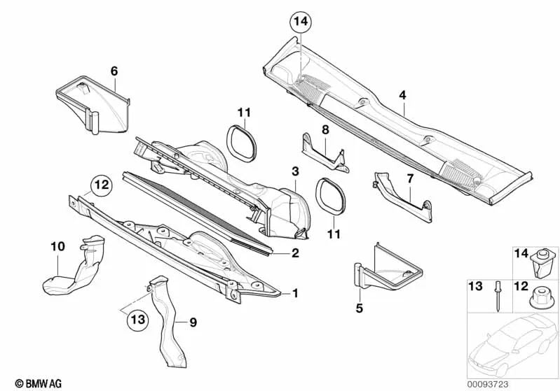 Soporte de sujeción izquierdo para BMW E53 (OEM 64318381027). Original BMW.