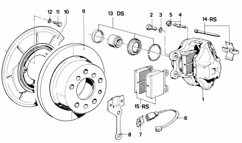 Juego de Reparación de Pastillas de Freno Sin Amianto para BMW Serie 7 E23 (OEM 34211159269). Original BMW