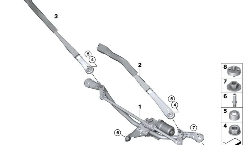 ** Windschutzscheibe Wischer Arm OEM 61619448919 für BMW G42, G87, G20, G21, G28, G80, G22, G23, G26, G82, G83. Original BMW. **