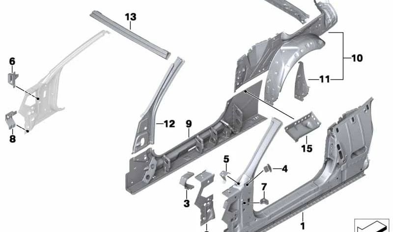 Rechte Innenseite 41217263794 für BMW F12, F13. Original BMW.