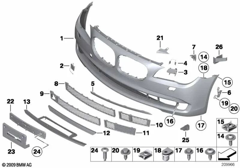 Buje de refuerzo para BMW F01, F02, F04 (OEM 51117222331). Original BMW