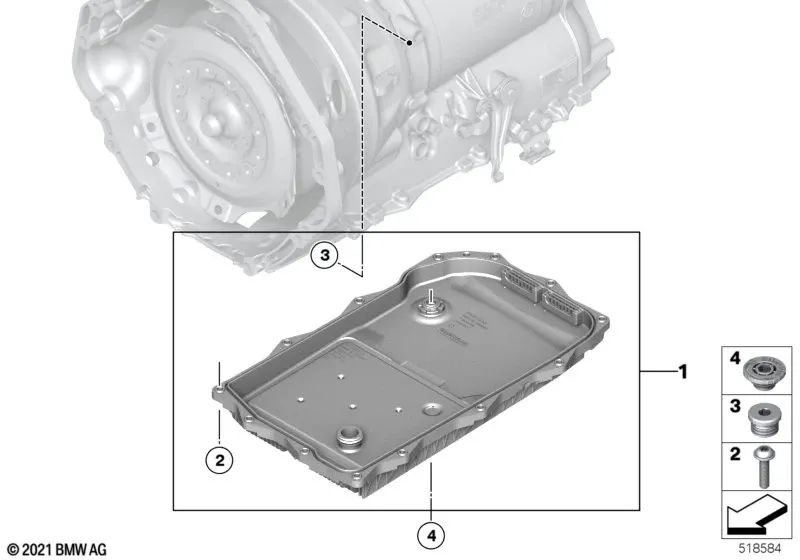 Juego de cárter de aceite y filtro de aceite para caja de cambios automática para BMW Serie 1 F20N, F21N, Serie 2 F22, F22N, F23, F23N, Serie 3 F30, F30N, F31, F31N, F34, F34N, F35N, G20, G20N, G21, Serie 4 F32, F32N, F33, F33N, F36, F36N, Serie 5 F10N, F