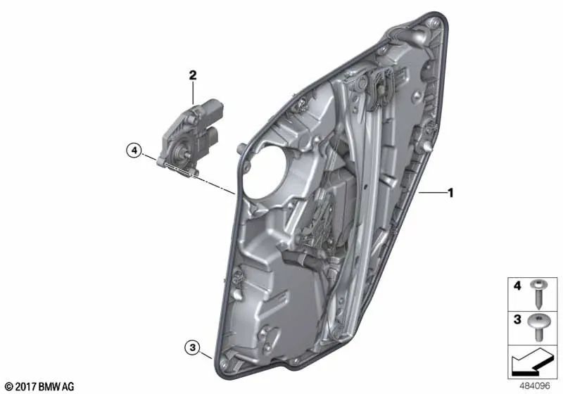 Soporte Puerta trasera derecha para BMW series F97, G01 (OEM 51357498150). Original BMW.