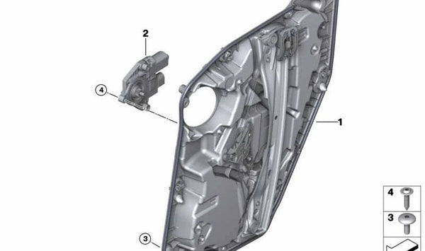 Soporte puerta trasera izquierda para BMW F98, G02 (OEM 51357498153). Original BMW