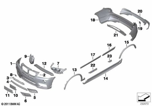 Impressão do revestimento do para -choque dianteiro para BMW F25 (OEM 51118051998). BMW original