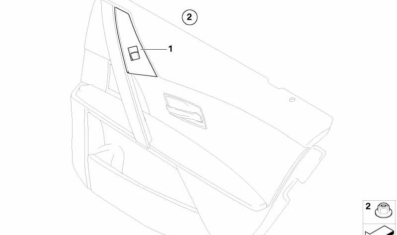 Interruptor de elevalunas trasero izquierdo OEM 61316951966 para BMW E60, E61. Original BMW.