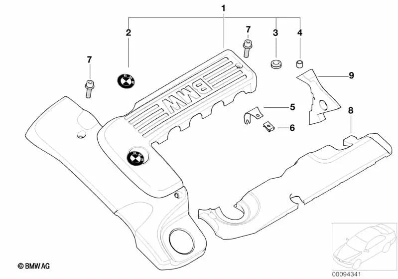 Pasamuros de goma para BMW E87, E46, E90, E90N (OEM 11142247316). Original BMW