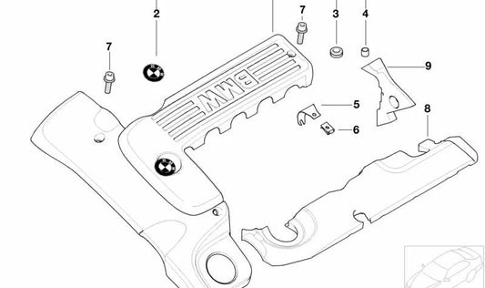 Emblema para BMW Serie 3 E46, Serie 5 E39, Serie 7 E38, E65, X5 E53 (OEM 13712248141). Original BMW