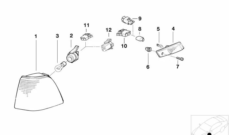 LEFT SIDE PILOT OEM 63138353223 For BMW E36. Original BMW.