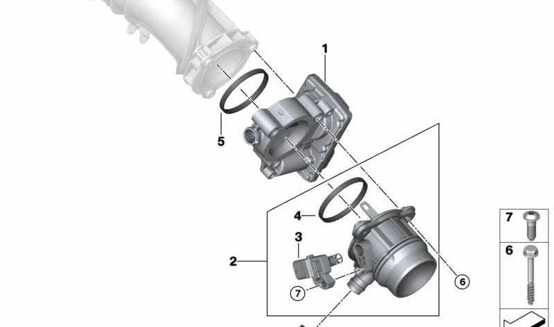 Board d'admission OEM 13718678890 pour BMW F40, F44, F45, F46, F48, F49, F39, F55, F56, F57, F54, F60. BMW d'origine.