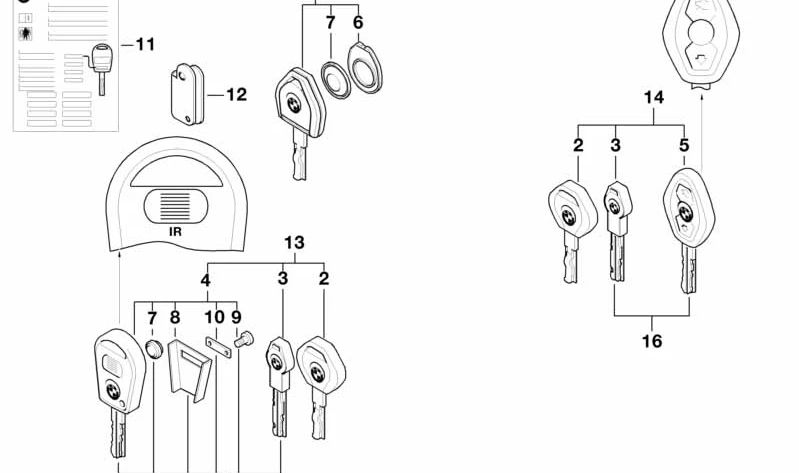 Tapa para BMW E36, E46, E34, E39, E38, E53, E85, E86, E52 (OEM 51218201225). Original BMW