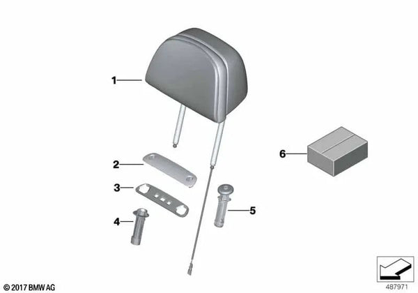 Reposacabezas Asiento Confort de Cuero para BMW G12, G12N (OEM 52107477765). Original BMW