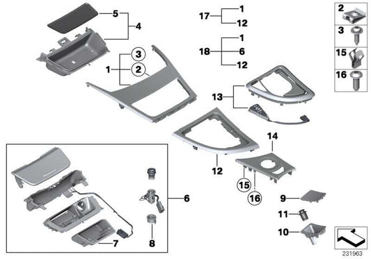 Bandeja De Almacenamiento Frontal Para Bmw E81 E82 Edrive E87 E88 . Original Bmw. Recambios