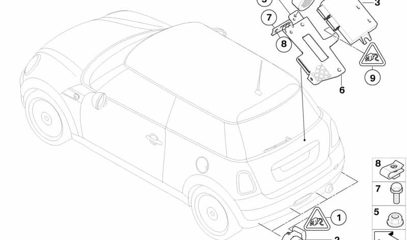 Titansilber Ultraschallsensor für BMW 1er E81, E82, E87, E88 3er E90, E91, E92, E93, Original BMW