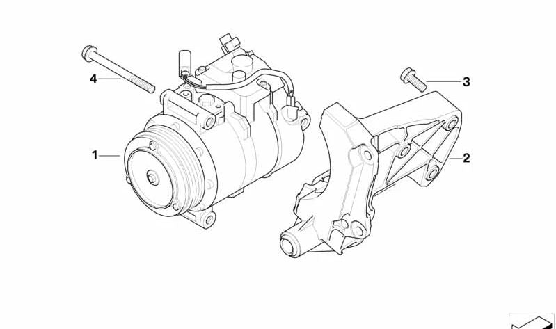 OEM air conditioning compressor 64509180547 for BMW E90, E91, E92, E60, E61, E63, E64. Original BMW.