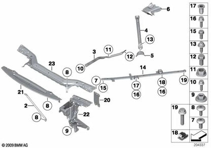 Soporte del eje delantero derecho para BMW Z4 E89 (OEM 51617190996). Original BMW