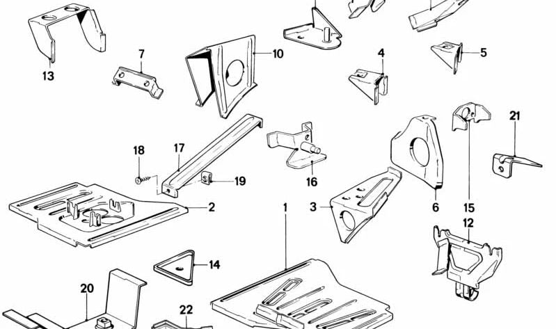 Soporte depósito de expansión refrigerante OEM 41141900687 para BMW E28. Original BMW.