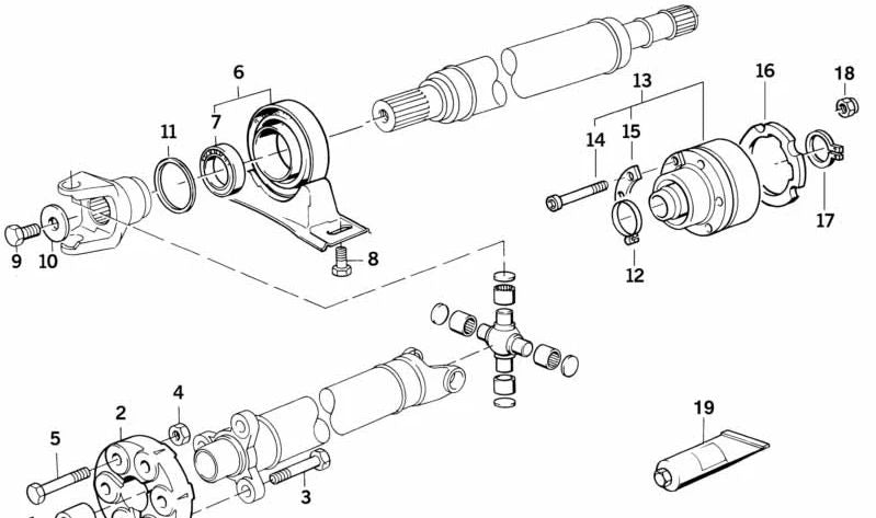 Disco Junta Cardán (Gelenkscheibe) OEM 26111229583 para BMW E31 (850i, 850Ci, 850CSi, 840Ci). Original BMW.