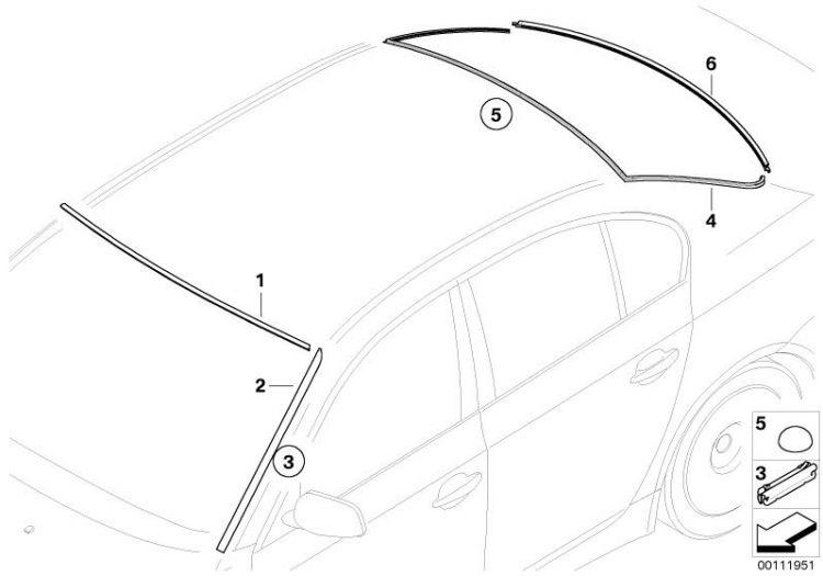 Cubierta De La Ventana Trasera Original Bmw Inferior Para Berlina E60. Original Recambios