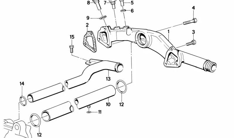 Tubo para BMW E32, E31 (OEM 11531715843). Original BMW