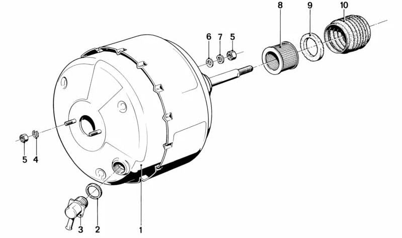 Shock absorber for BMW Series 3 E21, Series 5 E12, Series 6 E24 (OEM 34334650147). Genuine BMW