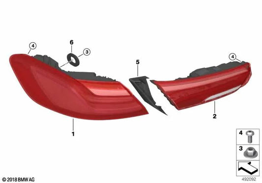 Junta Piloto Trasero Frontal de la Parte Lateral para BMW F91, F92, F93, G14, G15, G16 (OEM 63219463571). Original BMW