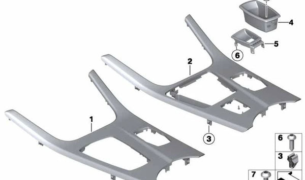 Embellecedor de Decoración Consola Central para BMW F25, F26 (OEM 51169184481). Original BMW