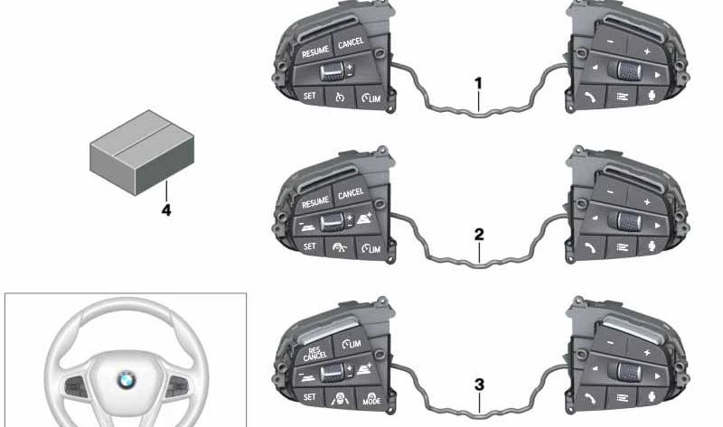 Interruptor volante multifunción para BMW G14, G15, G05, G06 (OEM 61315A3C109). Original BMW